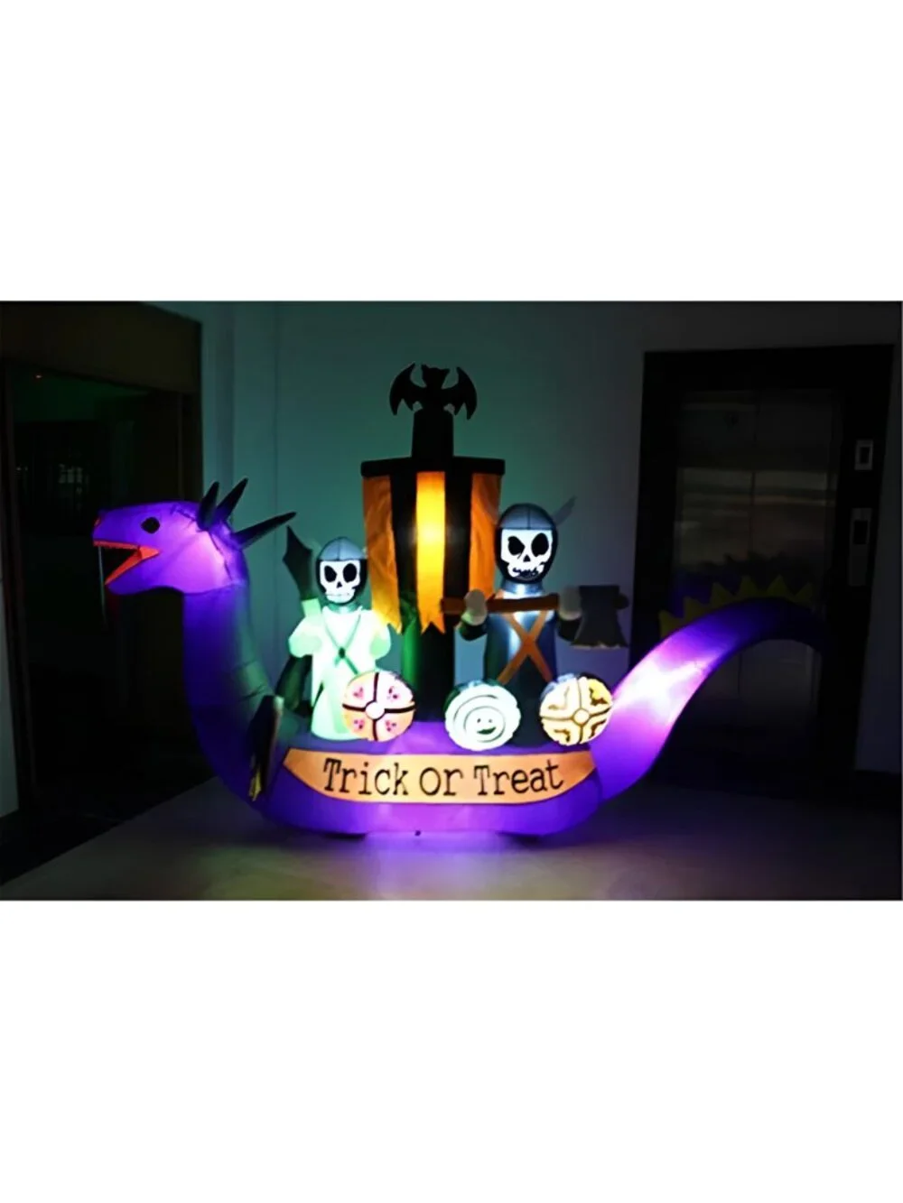 11 FT Long Halloween Inflatable Dragon Pirate Ship